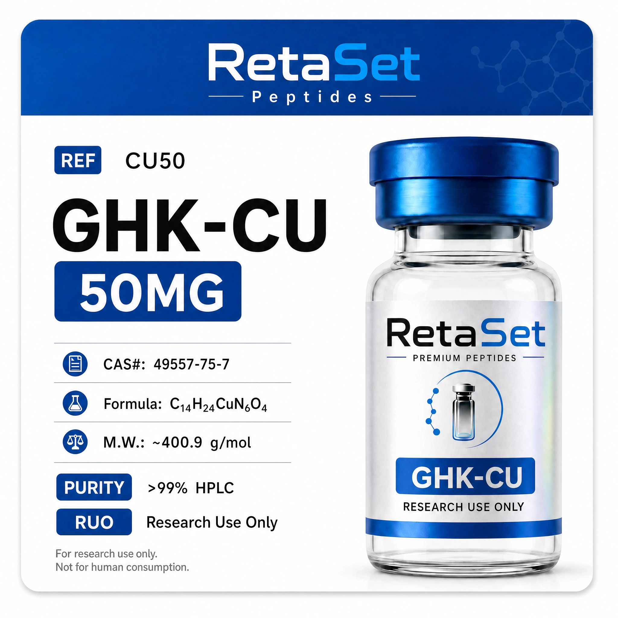 GHK-Cu 50mg — product image supplied by RetaSet